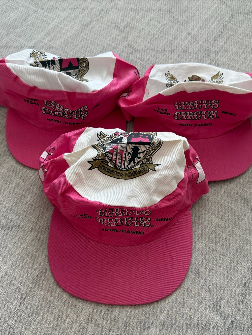 Lot of 3 Vintage 1990s Circus Circus Hotel & Casino Vegas SnapBack Painters Hats